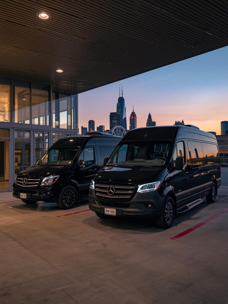 Corporate shuttle service at Philadelphia Convention Center with chauffeur assistance.