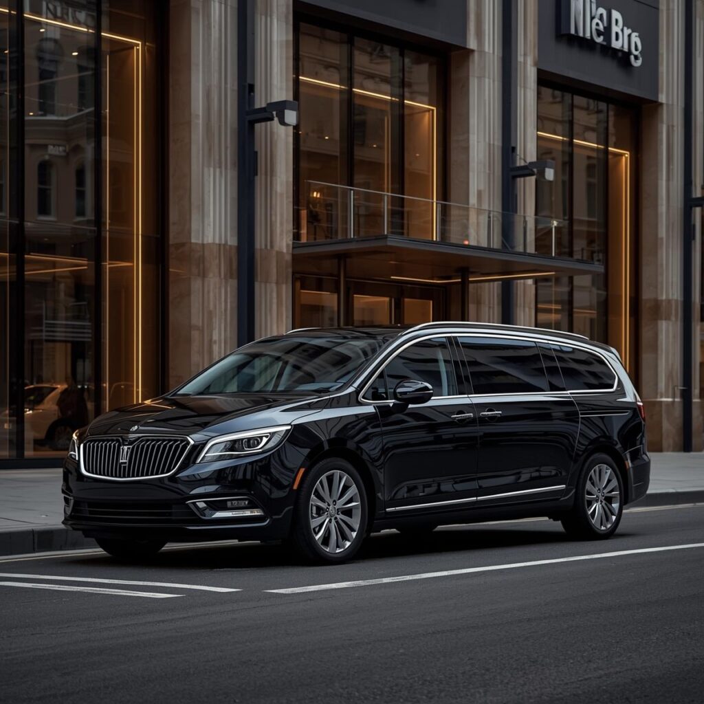 Chauffeur assisting passengers into a luxury vehicle for corporate and leisure event transportation in Philadelphia.