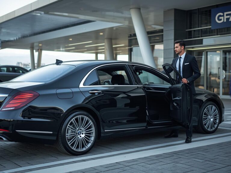 Elegant white wedding limo decorated with flowers at Sonesta Philadelphia Rittenhouse Square.