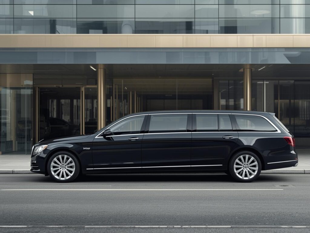 Luxury event transportation vehicle parked in Levittown, ready for guests.