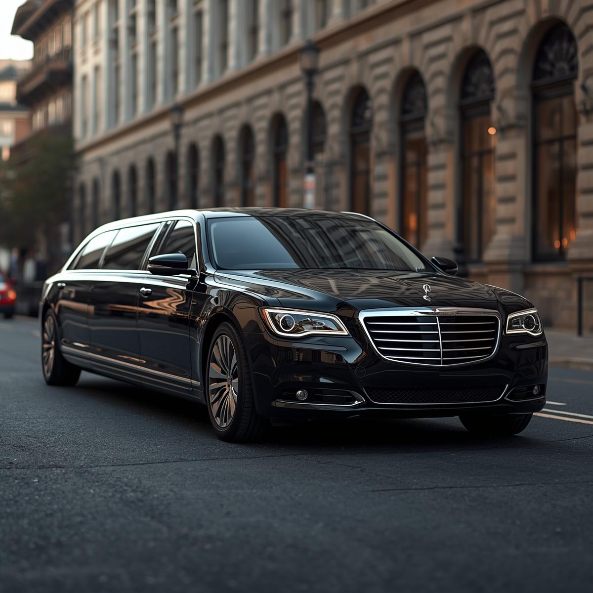 Elegant white limousine with chauffeur assisting passengers in Delaware County.